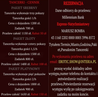 Cennik - Striptizerka Białystok
