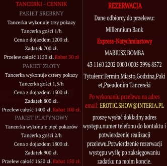 Cennik - Striptizerka Poznań