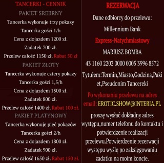 Cennik - Striptizerka Rzeszów