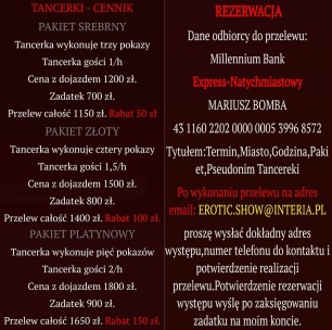 Cennik - Striptiz Damski Kraków
