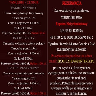 Cennik - Striptizerka Tarnów
